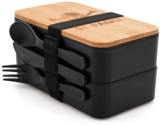 FC St. Pauli Lunchbox mit Besteck Totenkopf - Brotdose mit 2 Fächern á 500ml