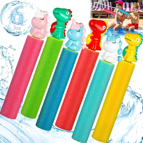 ZZXLOPEZ Pistolet à Eau, 6 Packs Pistolet à Eau Puissant pour Enfants, Fusil à Eau Jouets, Pistole à Eau pour Enfants, Fusil a Eau pour Adulte et Enfant été Piscine Extérieure Fête Jouets de Plage