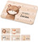 Bärenfreunde - Individuelles Holzbrett mit hochwertigem Spezial-Druck für Kinder - Personalisiertes Frühstücksbrettchen - Niedliche Motiv-Brettchen mit Namen (Bär)