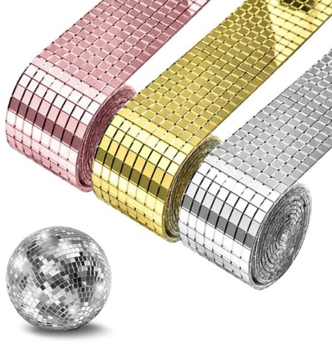 GIONAR 3 Stück Selbstklebende Mini Spiegel Mosaikfliesen, Selbstklebende Mini Spiegel, Selbstklebend Echt Quadratisch Glas, für DIY Projekte in Küche, Wohnzimmer, Spiegelndes Dekor für KTV und Zuhause