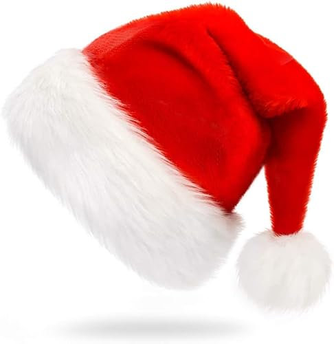 SULOLI Klein Weihnachtsmütze,Mini Nikolausmütze,Weihnachtliche Mütze aus Plüsch für Kinder Weihnachtsfeiern Weihnachtsmannkostüm
