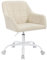 WOLTU Schminktisch Stuhl, Schreibtischstuhl drehbar, Drehstuhl mit Rollen, Bürostuhl ergonomisch, Sessel höhenverstellbar, für Home Office, Schlafzimmer, Büro, Stoff, Beige