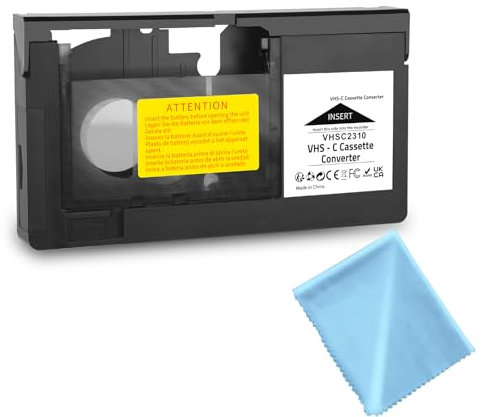 VHS-C Cassette Adapter, Play VHS-C Tapes in a VCR-Compatible with VHS-C SVHS Camcorders Motorized, VHS Cassette Converter (NOT Compatible with 8mm / MiniDV / Hi8)