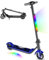 scoot4kids Elektrischer Kinder-Scooter, Alter 6-12, 80W Motor, 6/12 km/h Geschwindigkeit, 8 km Reichweite, LED-Display & Regenbogenlichter, Faltbarer Elektroroller für Kinder (Blau)