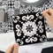 Honcet 24pcs Tile Stickers for Bathroom, Stick on Tiles Kitchen Black and White, Vinyl Self Adhesive Wall Tiles Moroccan Waterproof, Peel and Stick Wall Mosaic 15x15cm