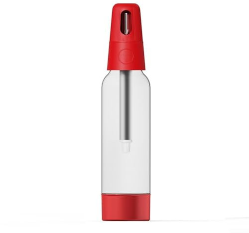 Gazéifiez vos boissons en toute simplicité 1000 ml pour machine à soda pour jus et eau pétillante (rouge)
