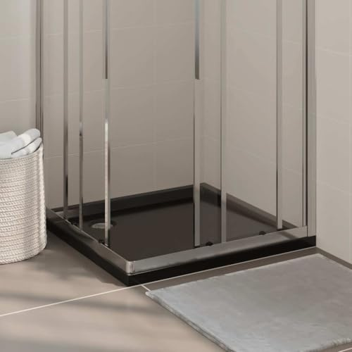 Nqyjm Receveur de douche carré en ABS noir 80 x 80 cm pour salle de bain