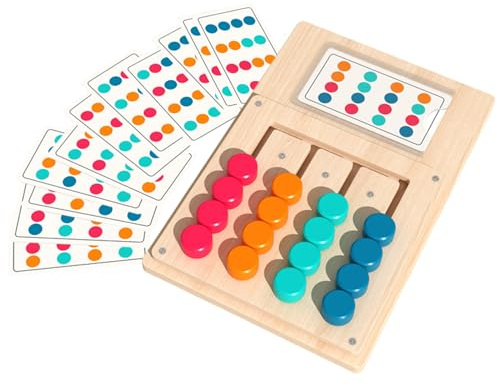 Miyanvuo Farb-Sortierspielzeug - Pädagogisches Holzbrettspiel mit 12 Karten,Farben Zuordnungsspielzeug für Kinder - Für Mädchen und ab 3 Jahren, für Schule, Reisen, Klassenraum, Autofahrt und als
