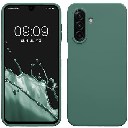 kwmobile Handyhülle für Samsung Galaxy A17 4G / 5G Hülle - Case Silikon - Kabelloses Laden - Schutzhülle Cover in Tannengrün