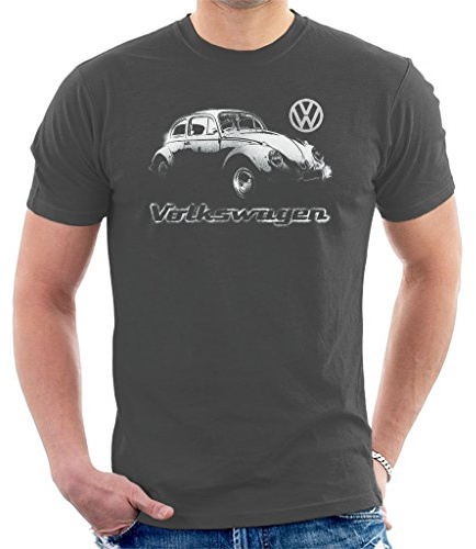 Volkswagen Beetle Spray Paint Men's T-Shirt Charcoal
