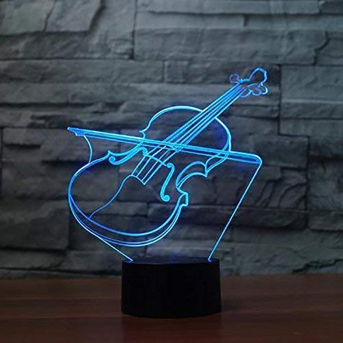 HPBN8 Ltd 3D Geige Optical Illusions LED Lampen Tolle 7 Farbwechsel Berühren Tabelle Schreibtisch-Nacht Licht Mit USB-Kabel für Kinder Schlafzimmer Geburtstagsgeschenke Geschenk