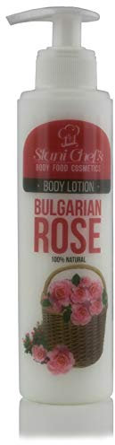 100 % Pure Natural Body Lotion for Women with Bulgarian Rose Oil, Almond Oil, Jojoba Oil, and Shea Butter. For Dry and Sensitive Skin. Cruelty, Chemical, and Paraben Free, 250 ml.