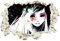 Unified Distribution Anime & Manga - Gothic Girl Blut - Wandtattoo mit 3D Effekt, Aufkleber für Wände und Türen Größe: 92x61 cm, Stil: Durchbruch