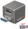 MAKTAR Qubii Pro USB-A Photo Stick with MicroSD Card 128GB, Auto Backup while Charging, MFi Certified Compatible with iPhone/iPad, External Drive/Storage with File Organizer APP (Space Grey)