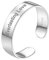 PROSILVER Damen Herren personalisiert Ring - 925 Sterling Silber Offener Ring 5mm breit hochglanzpoliert Band Ring verstellbar Name Texte Gravur Schmuck Accessoire für Jahrestag Geburtstag