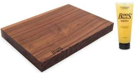 BOOS Blocks 1887 Collection Schneidebrett Walnuss ca. 43 x 30,5 x 4,5 cm+ Pflegecreme #BB48