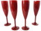 Champagne Flute Red - Reusable Polycarbonate Plastic - 187ml/6.6oz - Pack of 4