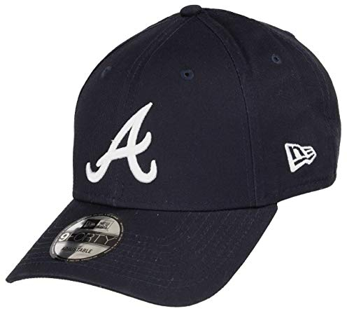 New Era Atlanta Braves MLB Rear Logo Navy/White 9Forty Adjustable Cap - One-Size
