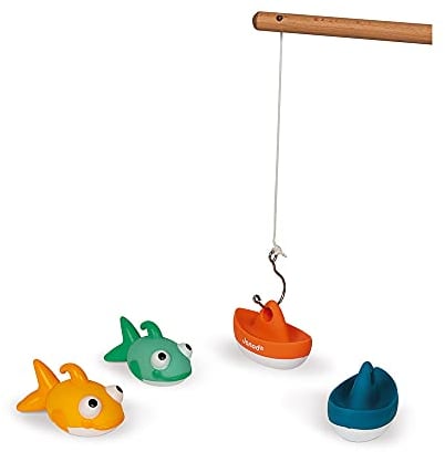 Janod - Angeln-Spiel - Inklusive 2 Wasserspritzer - Badespielzeug für Babys und Kleinkinder - Ab 2 Jahren, J04715