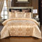 TEALP Damask Bedding King Duvet Cover Set Gold Duvet Quilt Cover with 2 Matching Pillow Cases(220 * 230, King)…