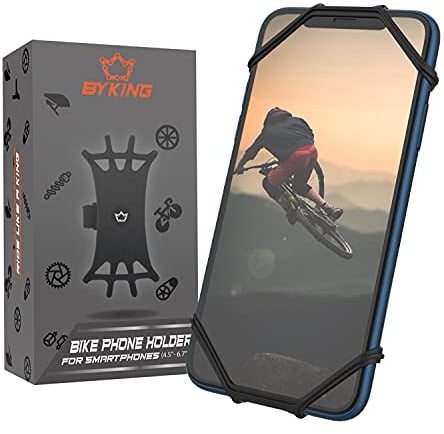 ByKing Support de téléphone pour vélo rotatif à 360 ° pour smartphones jusqu'à 16,7 cm Support de téléphone pour vélo moto scooter chariot Silicone anti-vibration