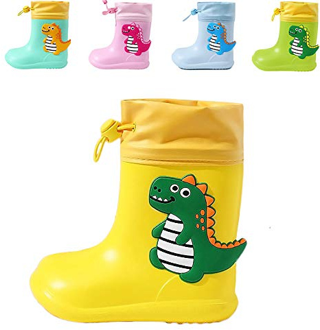 Stivali Bambino e Bambina Ragazzo e Ragazza in Eva Stivali da Pioggia Dinosauro Unisex Antiscivolo Impermeabili…