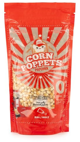 CORN POPPETS | Granos de Maíz para Palomitas con Sal | Palomitas de Maíz Saludables, 100% Naturales, Sin Gluten, Sin Aceite de Palma | Aptas para Máquina de Palomitas y Microondas
