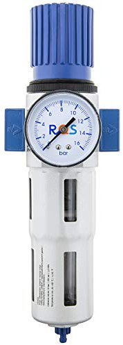 RQS Druckminderer mit Wasserabscheider 1/4 1/2 3/4 Wartungseinheit Druckluft Filter Kompressor Regler