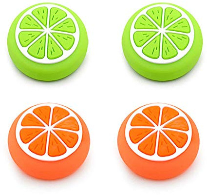 Lemon Joystick - Manopole per pollice per Nintendo Switch NS Nitendo Switch Lite NS JoyCon 4 PZ (2 Verde 2 Arancione)