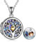 Baum des Lebens Halskette, Damen 925 Sterling Silber Schmuck Personalisierte Anhänger Modeschmuck Geschenkbox Verpackung- Bestes Geschenk (Medaillon Halskette)