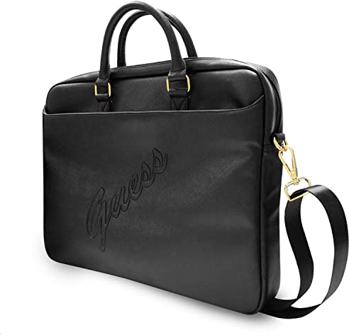 Guess Bag Gucb15pusasbk 16 Black Saffiano Script, Accessori PC e Portatili Bimbo, Nero