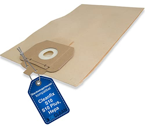10 Stück Staubsaugerbeutel kompatibel mit Cleanfix S10 und S 10 Plus S 12 Staubsauger