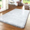 TT Home Langflor Teppich Wohnzimmer Shaggy Hochflor Pastell Modernes Einfarbig Soft Garn, Farbe: Weiß, Größe:60x100 cm