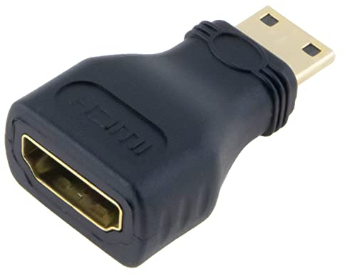 SeKi HDMI Adapter HDMI A Buchse auf Mini HDMI Typ C Stecker; Buchse auf Stecker; vergoldete Anschschlüsse - Schwarz, 85117