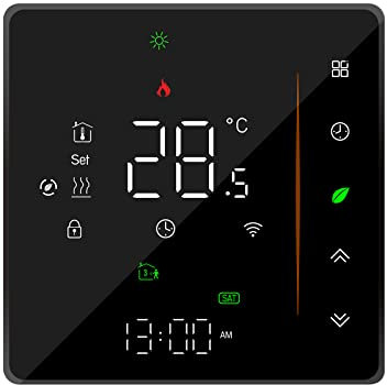 Qiumi Controlador de Temperatura WiFi Inteligente App de Vida Inteligente Control Remoto calefacción de calderas de Agua y Gas Compatible con Alexa página de Inicio de Google