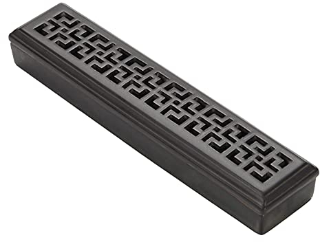XFLYP Quemador de Incienso de Cerámica Rectangular Vintage con Exquisita Tapa de Porcelana para Incienso, Soporte para Cenizas, Bandeja de Atrapasueños con Capa Ignífuga