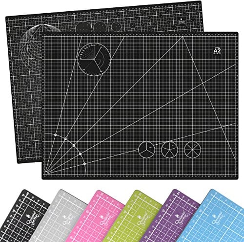 BASE DE CORTE QUIJOTE PAPER WORLD - Tamaño A2, 6 colores básicos, Patchwork, Guías de corte, cicatrización rápida, 3mm espesor, planchas para cortar - NEGRO 1 UNIDAD