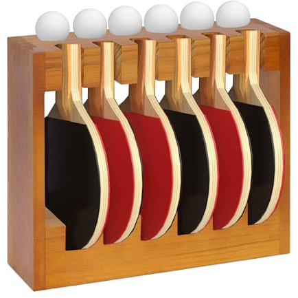 Ping Pong Paddle Storage Rack Table Tennis Racket Display Wall Mounted Holder Balls Storage in Bar Room, Game Room, Office Break Room, Garage, Bedroom, Home