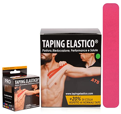ATS Taping Elastico Nastro professionale per fisioterapia, kinesiologia e sport - Rotolo 5 metri x 5cm Resistente all'acqua (Fucsia, 1)