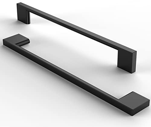 FURNIWARE 10 Pack Cabinet Pull,Matt Black Cabinet Handles,Hardware Drawer Pulls,Solid Aluminum Kitchen Cabinet Door Handles Pull-192mm(7.6 Inch) Hole Center