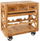 riess-ambiente.de Industrial Barschrank Bodega 86cm Mangoholz Servierwagen mit Weinregal