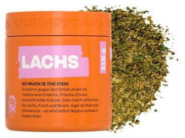 SizzleUp® Lachs Gewürz Grillgewürz – 120g – Gewürzmischung – Aromaverschluss Dosen – perfekt für Fisch, Grillgemüse, hellem Fleisch, Seafood, Dips