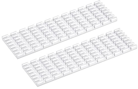 sourcing map 2 Pack M.2 SSD Heatsink Cooler with Thermal Pad Alloy Aluminum Cooling Sink for PC, 70x22x3mm, Light White