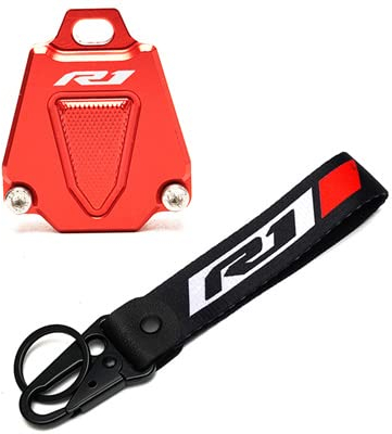ZeNaha Motorrad-CNC-Schlüsseletui und Schlüsselanhänger, kompatibel mit Yamaha R6 R3 R1 R7 YZFR6 YZF-R3 YZF-R1 YZF-R7 YZF R6 (Color : A Set R1 Red, Size : A)