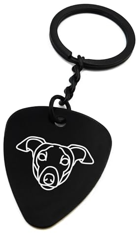 ENTROPIJA Schlüsselanhänger mit italienischem Windhund, niedliches Gesicht, Lasergravur, Metallanhänger, Schwarz , One size