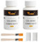 VGSEBA Gold Leaf Glue, 200ml Gilding Adhesive, Epoxy Resin Water Based Gold Leaf Glue for Craft, Arts, Wood Use (200ml + 2 Brushes +2 Gloves)