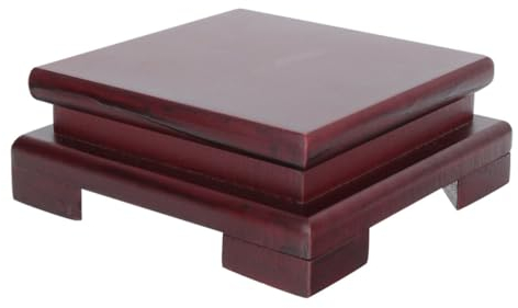 Luxshiny Holz-Präsentationsständer Kleiner Quadratischer Teekannen-Sockel Blumentopf-Ständer Holz-Bonsai-Sockel Vasen-Dekorationsständer Hölzerne Buddha-Statue-Erhöhungen Für Das Heimbüro