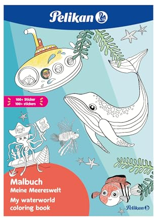 Pelikan Malbuch Blue Sea mit Stickern, A4, 48 Seiten