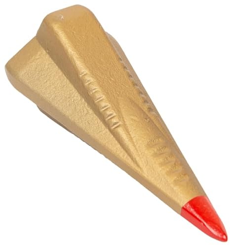 Harbour Housewares Manual Log Splitting Wedge - 1.8kg - Gold Diamond Shaped Wood Splitter Wedge Heavy Duty Timbler Splitting Tool for Tree Logs, Firewood, Kindling