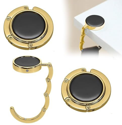 QEEROYO 2Pcs Handbag Hooks for Tables, Folding Purse Hook Hangers, Portable Table Bag Holders, Foldable Purse Hook, Purse Table Hook Holder, Folding Handbag Hanger, Table Hook Purse Bag Holder